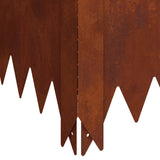 Lawn Edging 100 x 100 x 35 cm Steel Rusty - Close-Up Angle