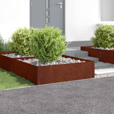 Lawn Edging 4 pcs 100 x 100 x 35 cm Steel Rusty