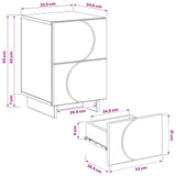 Bedside Cabinet White 33.5 x 34.5 x 50 cm Engineered Wood