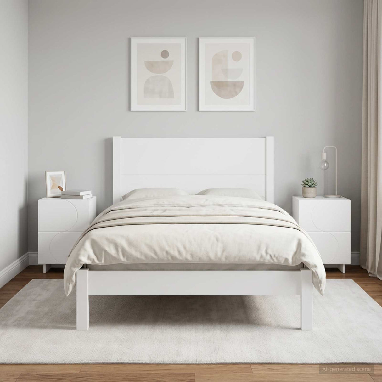 Bedside Cabinet 2 pcs White 33.5 x 34.5 x 50 cm Engineered Wood
