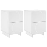 Bedside Cabinet 2 pcs White 33.5 x 34.5 x 50 cm Engineered Wood