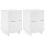 Bedside Cabinet 2 pcs White 33.5 x 34.5 x 50 cm Engineered Wood