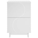 Bedside Cabinet 2 pcs White 33.5 x 34.5 x 50 cm Engineered Wood - Top-Down View