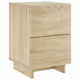 Bedside Cabinet Sonoma Oak 33.5 x 34.5 x 50 cm Engineered Wood - Front View