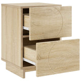 Bedside Cabinet 2 pcs Sonoma Oak 33.5 x 34.5 x 50 cm - Side View