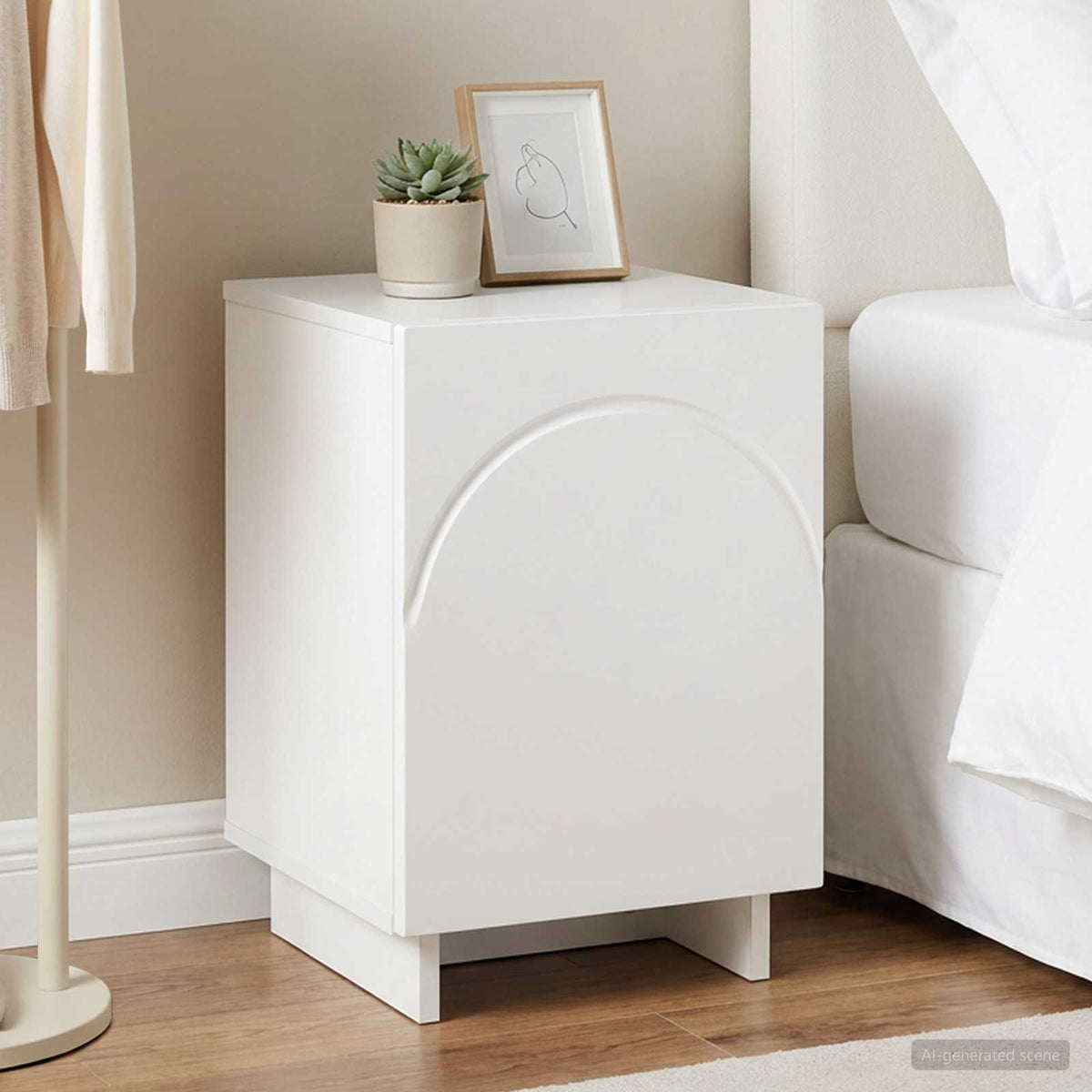 Bedside Cabinet White 33.5 x 34.5 x 50 cm Engineered Wood