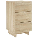 Bedside Cabinet Sonoma Oak 33.5 x 34.5 x 60 cm Engineered Wood - Front View