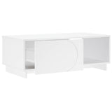 Coffee Table White 95 x 50.5 x 35 cm Engineered Wood - Side View
