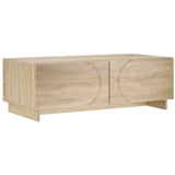 Coffee Table Sonoma Oak 102 x 50.5 x 35 cm Engineered Wood - Front View