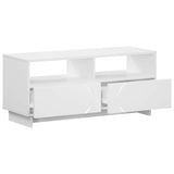 TV Stand 90 x 34.5 x 40 cm White Engineered Wood - Side View