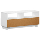 TV Stand 90 x 34.5 x 40 cm White Engineered Wood - Rear View