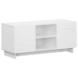 TV Stand 90 x 34.5 x 40 cm White Engineered Wood - Front View