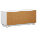 TV Stand 90 x 34.5 x 40 cm White Engineered Wood - Rear View