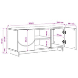 TV Stand 90 x 34.5 x 40 cm Sonoma Oak Engineered Wood - Extra Image