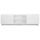 TV Stand 140 x 34.5 x 40 cm White Engineered Wood - Top-Down View