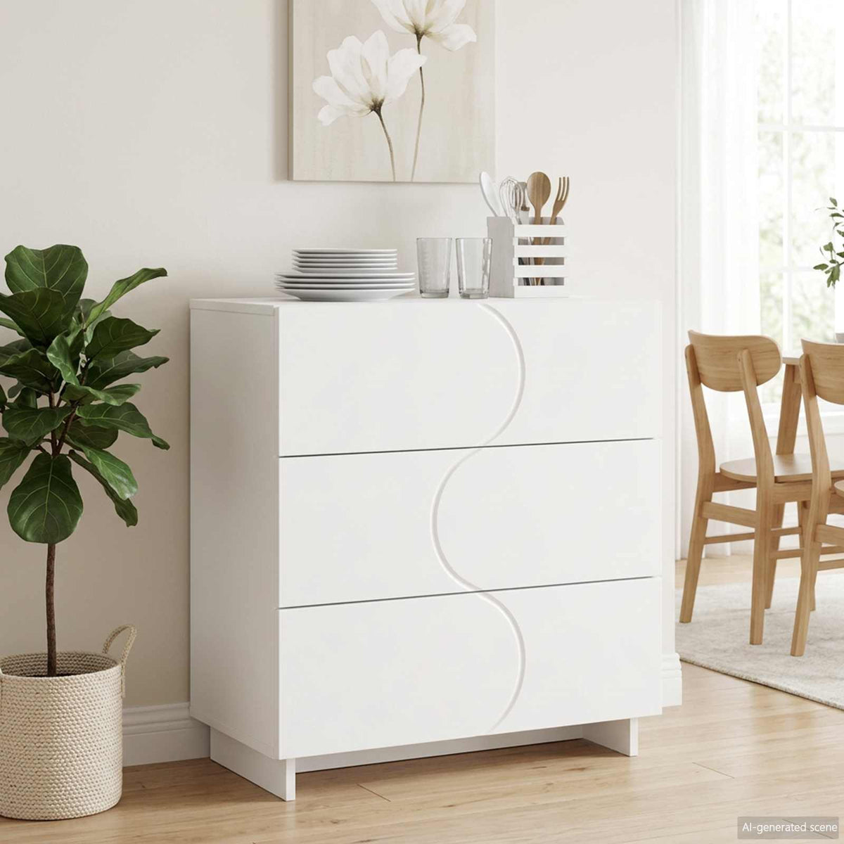 Sideboard White 70 x 38 x 75 cm Engineered Wood