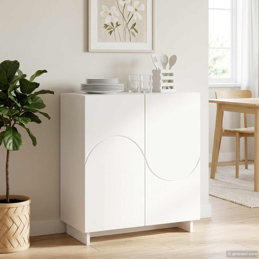 Sideboard White 67 x 34.5 x 75 cm Engineered wood