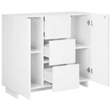 Sideboard White 85.5 x 31 x 75 cm Engineered Wood - Side View