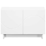 TV Stand 60 x 34.5 x 40 cm White Engineered Wood - Top-Down View