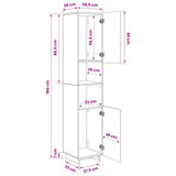 Bathroom cabinet White 36.5 x 38 x 180 cm Engineered Wood - Extra Image