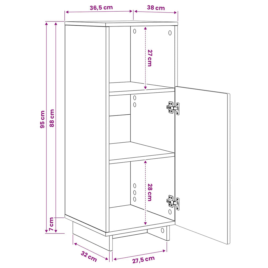 Bathroom cabinet Sonoma Oak 36.5 x 38 x 95 cm Engineered Wood