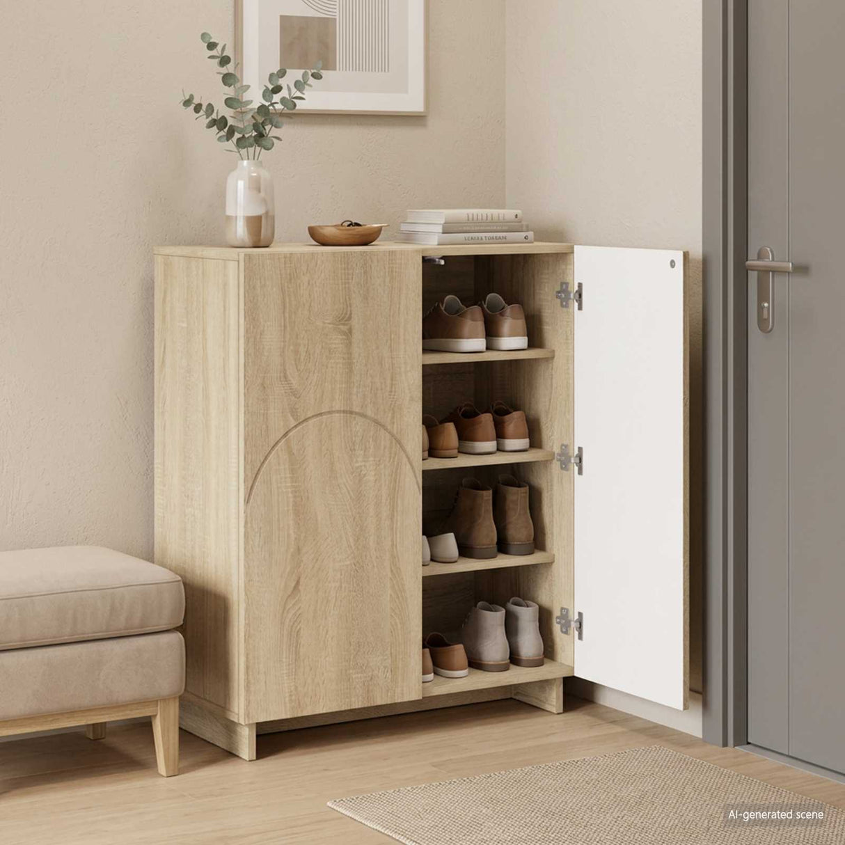 Shoe Cabinet 73 x 38 x 87.5 cm Engineered Wood Sonoma Oak