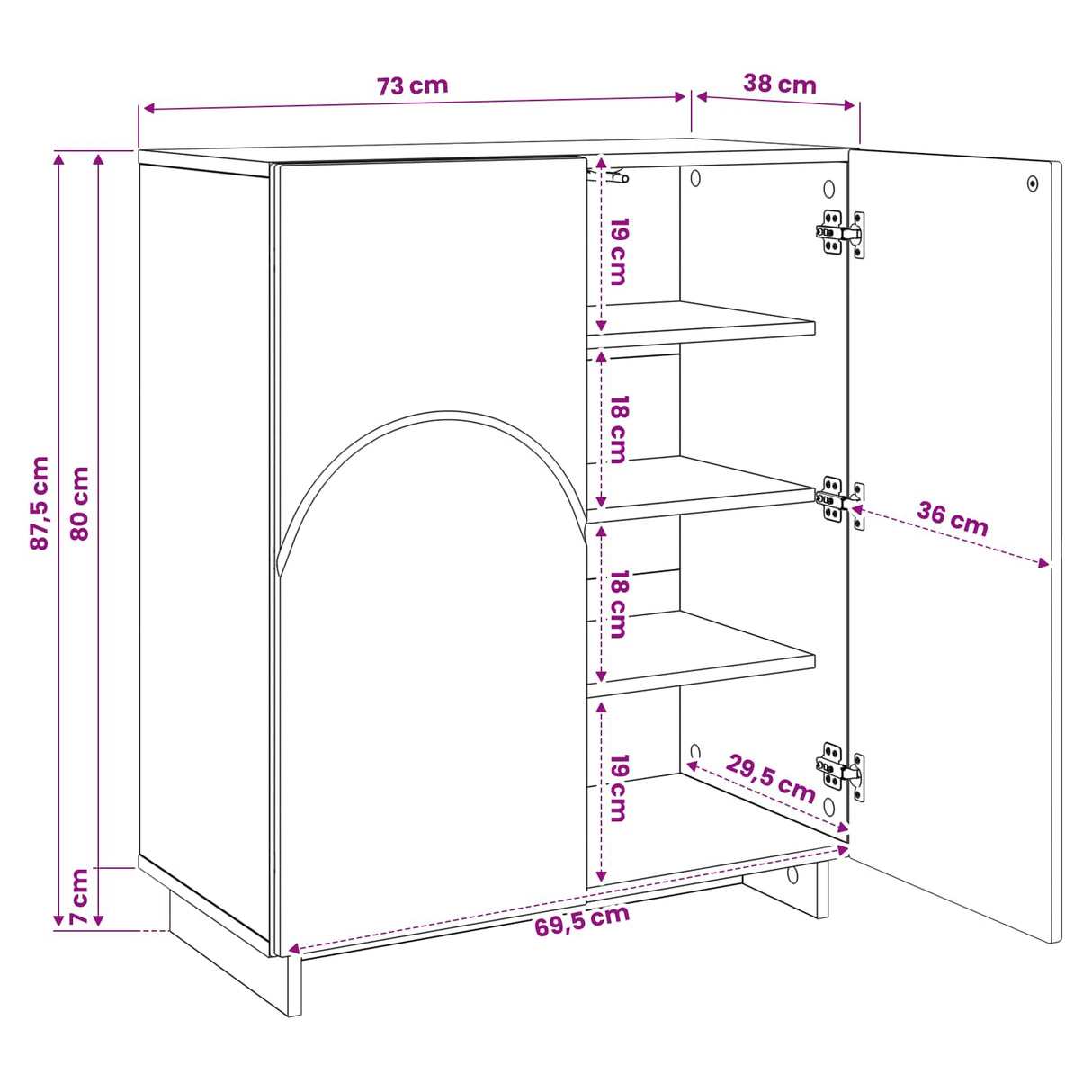 Shoe Cabinet 73 x 38 x 87.5 cm Engineered Wood Sonoma Oak