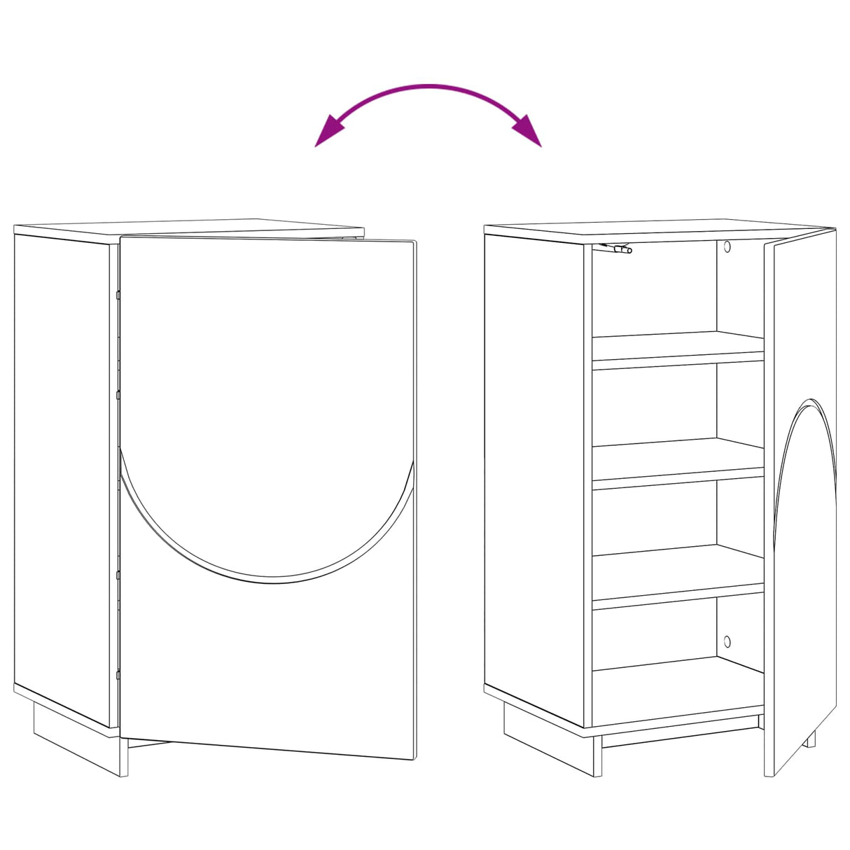 Shoe Cabinet 48 x 38 x 87.5 cm Engineered Wood White