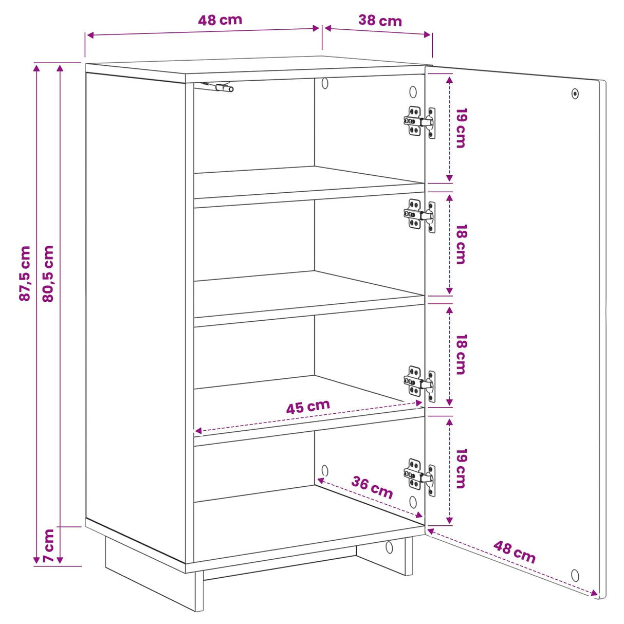 Shoe Cabinet 48 x 38 x 87.5 cm Engineered Wood Sonoma Oak