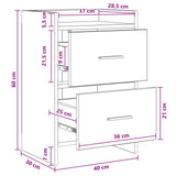 Bedside Tables White 40 x 30 x 60 cm Engineered Wood