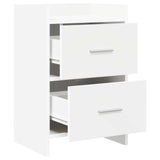 Bedside Tables 2 pcs White 40 x 30 x 60 cm Engineered Wood - Side View