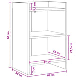 Bedside Tables White 40 x 30 x 60 cm Engineered Wood - 45-Degree Angle