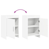 Bedside Tables White 40 x 30 x 60 cm Engineered Wood - Close-Up Angle