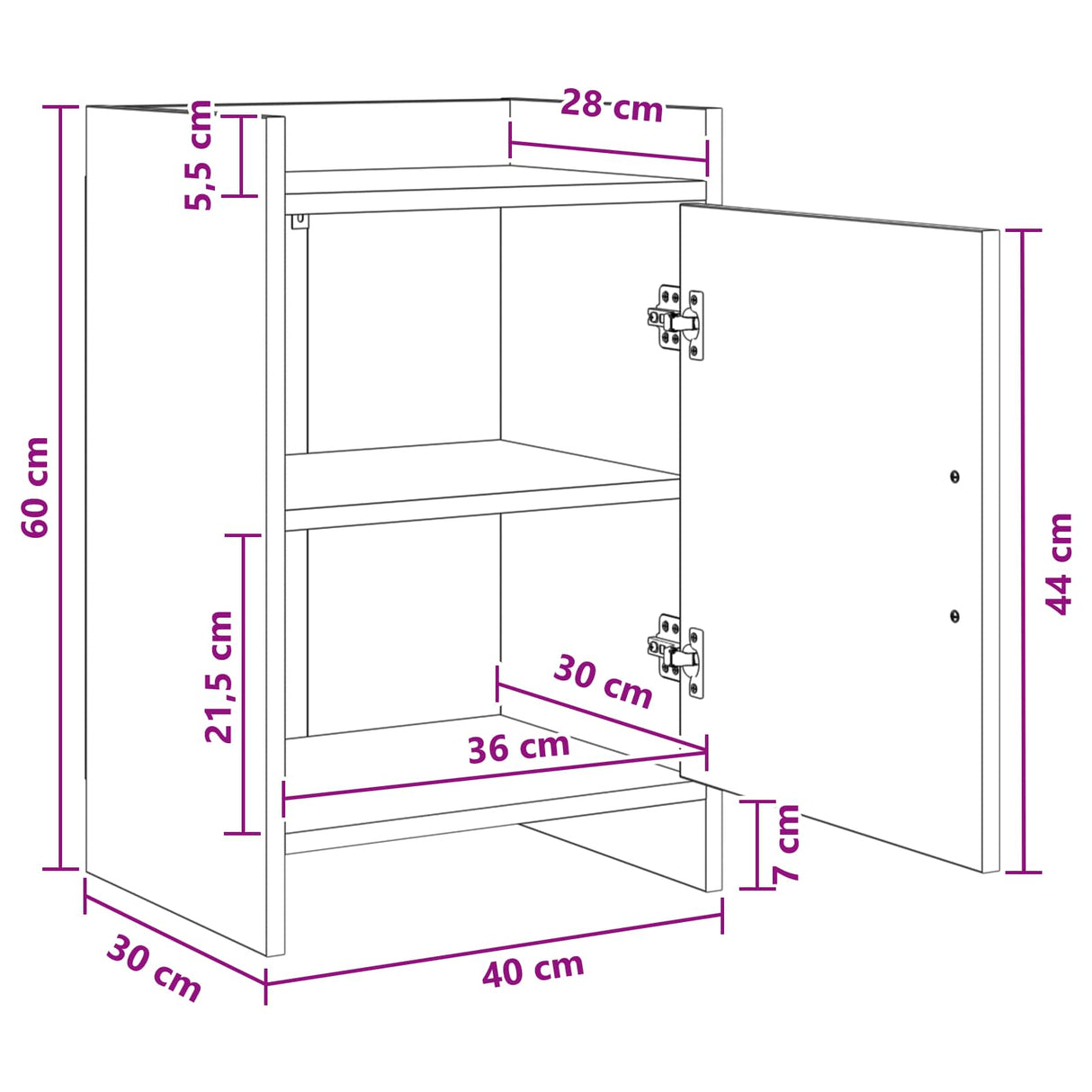 Bedside Tables 2 pcs White 40 x 30 x 60 cm Engineered Wood