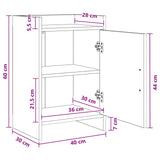 Bedside Tables 2 pcs White 40 x 30 x 60 cm Engineered Wood - Low Angle