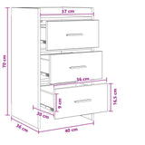 Bedside Tables White 40 x 36 x 70 cm Engineered Wood - Extra Image