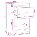 Bedside Tables 2 pcs White 40 x 36 x 60 cm Engineered Wood