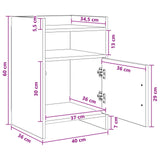 Bedside Tables Sonoma Oak 40 x 36 x 60 cm Engineered Wood - Extra Image