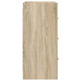 Sideboard Sonoma Oak 75 x 33 x 80 cm Engineered Wood - Rear View