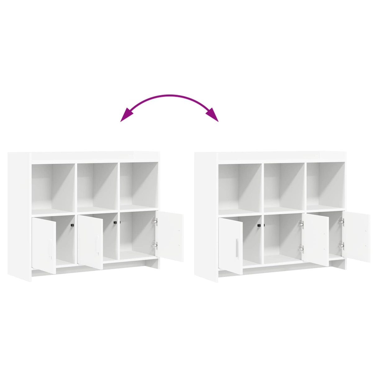 Sideboard White 98.5 x 33 x 80 cm Engineered Wood
