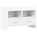 TV Cabinet 71.5 x 33 x 47 cm White Engineered Wood - Front View