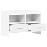 TV Cabinet 71.5 x 33 x 47 cm White Engineered Wood - Top-Down View