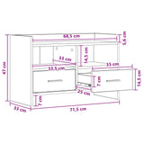 TV Cabinet 71.5 x 33 x 47 cm White Engineered Wood - Extra Image