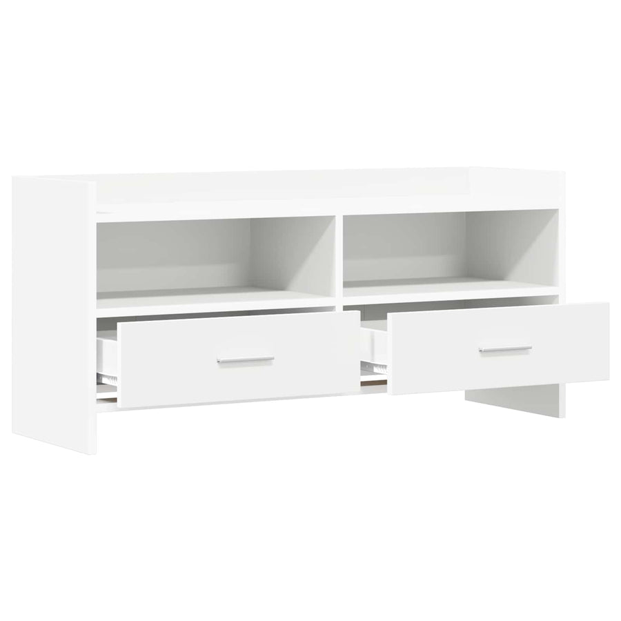 TV Cabinet 100 x 33 x 47 cm White Engineered Wood