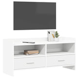 TV Cabinet 100 x 33 x 47 cm White Engineered Wood - Side View