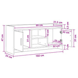 TV Cabinet 102 x 33 x 47 cm Sonoma Oak Engineered Wood - Extra Image