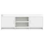 TV Cabinet 130 x 33 x 47 cm White Engineered Wood