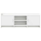 TV Cabinet 130 x 33 x 47 cm White Engineered Wood - 45-Degree Angle
