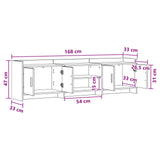 TV Cabinet 168 x 33 x 47 cm White Engineered Wood