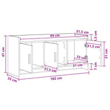TV Cabinet 102 x 33 x 47 cm Sonoma Oak Engineered Wood - Extra Image
